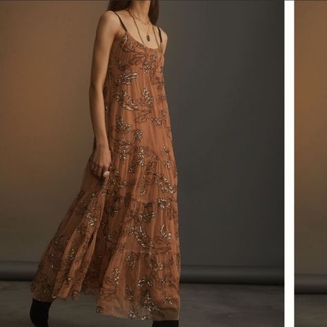 Nwt. No Trades. Price Firm Medium Size Xs Size Xs Petite Size Itscool-Ant Tulle Midi Dress, Tulle Maxi Dress, Boho Midi Dress, Halter Midi Dress, Tiered Midi Dress, Midi Shirt Dress, 70 Dress, Anthropologie Dress, Orange Dress