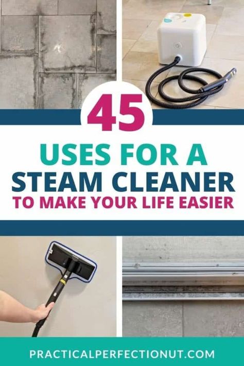 Ever wonder if a steam cleaner would be worth the money? Here are 45 different ways that you can clean your home with a steam cleaner that will make your life easier! #cleaningtip #cleaninghack #cleaning #cleaningtool #steam #steamcleaner Steam Cleaner Solution, Best Steam Cleaner, Cleaning Cabinets, Handheld Steamer, Cleaner Recipes, Steam Cleaner, Tub Cleaner, Steam Mop, Cleaning Wood