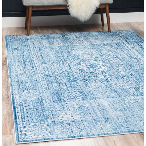 Dorm Blue, Rug Dorm Room, Blue Room Decor, Small Dining Area, Girls Dorm Room, Area Rug Blue, Preppy Room, Authentic Rugs, Blue Rooms