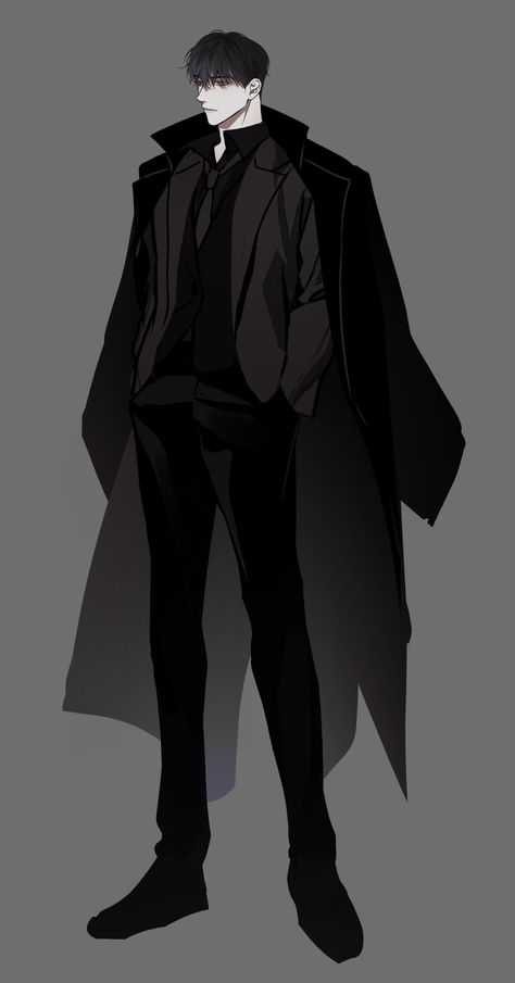 Anime Guys In Suits And Tie, Black Haired Anime Guy In Suit, Black Haired Male Character Art, Anime Mafia Boss Male, Jacket On Shoulders, Anime Suit, Anime Wolf Drawing, Anime Black Hair, Manga Boy