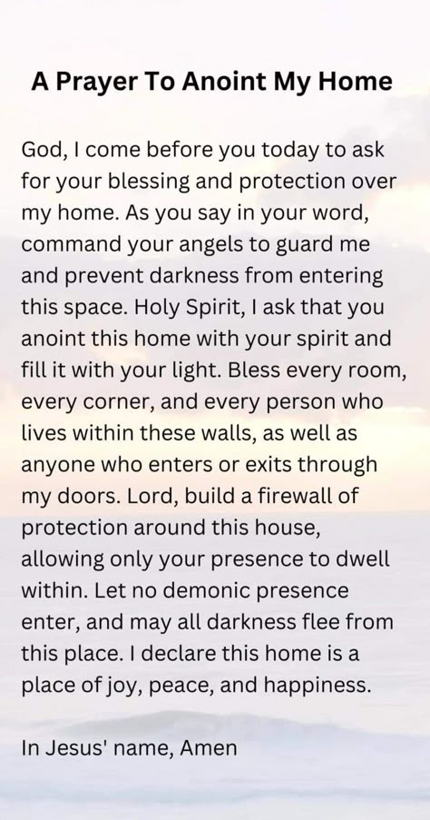 Annointing Oil How To Make, Date Night Dinner Recipes For Two Chicken, Annointing Home Prayers, Annointing The House, Prayer To Pray Over Anointing Oil, Prayer To Bless My Home, Scripture To Pray Over Your Home, How To Pray Over Your Home, Prayer For House Protection