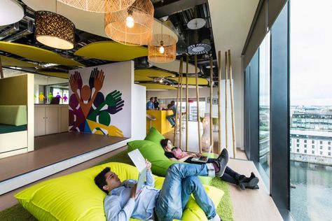 Featured, Cozy Sofa and Cool Lamps in Google Office, Dublin: Attractive Interior Design of Google Office, Dublin Space Composition, Design Company Names, Evolution Design, Google Office, Cool Office Space, Creative Office Space, Cozy Sofa, Unique Light Fixtures, Office Lounge