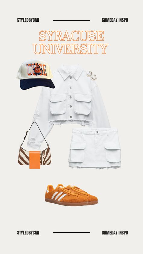 Uo Game Day Outfit, Syracuse Tailgate Outfits, Syracuse Gameday Outfit, University Of Arizona Game Day Outfit, Syracuse Outfit, College Lookbook, Syracuse Gameday, Syracuse Tailgate, Gameday Fashion