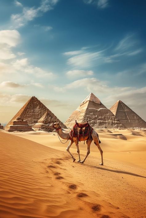 Tattoo Ideas Egypt, Camel Photography, Pyramid Architecture, Egypt Safari, Egypt Pictures, Egypt Wallpaper, Travel Graphics, Ancient Egypt Pyramids, Pirate Ship Art