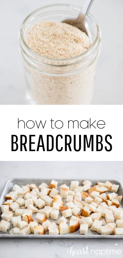 Easy Bread Crumbs, Homemade Breadcrumbs, How To Make Breadcrumbs, Homemade Bread Crumbs, Bread Crumbs Recipe, Fresh Bread Crumbs, Plain Bread, Homemade Pantry, Gluten Free Bread Crumbs