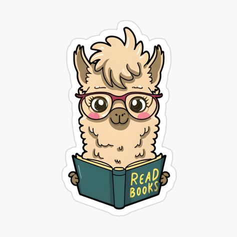 Get my art printed on awesome products. Support me at Redbubble #RBandME: https://www.redbubble.com/i/sticker/Llama-reading-a-book-by-Game-Graphics/157918546.EJUG5?asc=u Game Graphics, Reading A Book, Sticker Book, Llama, Science Poster, Stranger Things Fanart, Sticker Design, A Book, Awesome Products