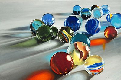 Marble Ball, Hyper Realistic Paintings, Artist Easel, Still Life Images, Object Photography, Painter Artist, Still Photography, Realistic Paintings, Marble Art