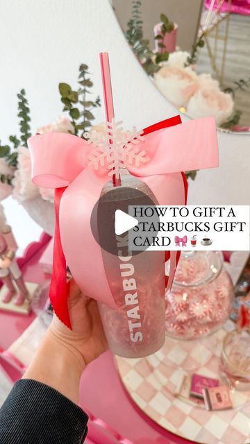 Shelby Parks on Instagram: "Save this for the next time you need an easy gift! 

Starbucks gift cards are such a hit particularly this time of year but just tossing them in a card and calling it a day can feel a bit… 😴 

But they just released their holiday cold cups which is a cute and easy way to ✨zhuzh it up✨

And I personally love their cold cups - I use it for my at home coffee all the time! 

An easy $5 way to turn a gift into a ~present~

*Comment SUPPLIES to get everything I used sent to your inbox 💌

#giftideas #giftidea #howto #giftcardwrapping #giftcardholder #giftwrapping #gifts #giftguide #diygifts #coffeelover #starbucks #starbucksholiday #giftwrappingideas" Coffee Gift Card Ideas Christmas, Starbucks Gift Card Ideas Christmas, Starbucks Gift Card Aesthetic, Starbucks Christmas Gift Ideas, Cute Gift Card Presentation Christmas, Everything But A Cup, Starbucks Cup Gift Filled, Spa Gift Card Presentation, Food Gift Card Ideas