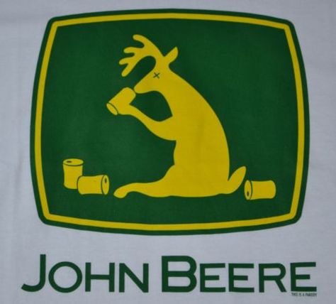 John Deere Stickers, John Deere Pictures, John Deere Decals, Funny Logos, John Deere Decor, John Deere Tractors Pictures, Funny Cartoon Photos, Old John Deere Tractors, Country Jokes