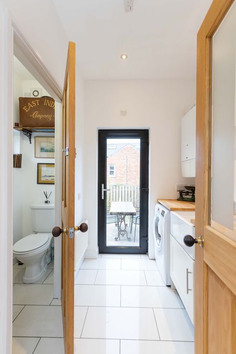 Utility Room Extension Side Return, Secret Door Utility, Side Extension Utility Room And Toilet, Parallel Kitchen With Utility, Side Passage Extension, Kitchen Side Return Extension, Recessed Storage, Gable Window, Side Return Extension