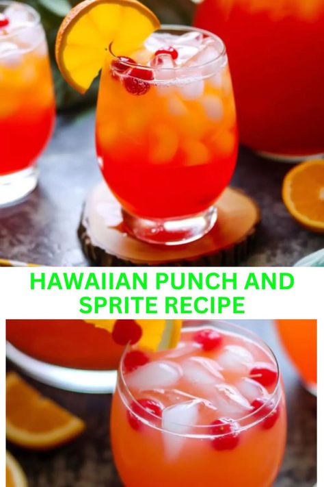 Hawaiian Punch And Sprite Recipe, Sprite Recipe, Madagascar Vanilla Beans, Hawaiian Punch, Pineapple Slices, Vanilla Bean Ice Cream, Fruit Puree, Tropical Drink, Punch Recipes