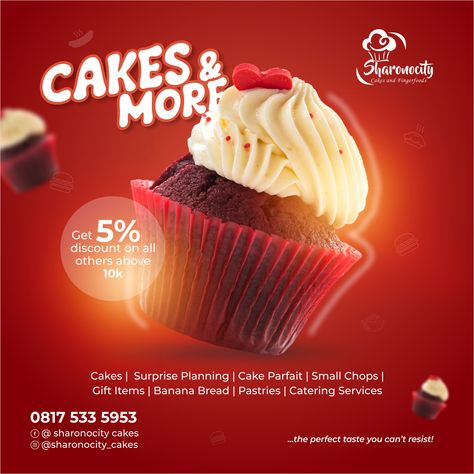 Pastry Social Media Design, Pastry Graphic Design, Brownie Branding, Cake Social Media Post, Cake Poster Design, Cake Flyer Design, Eid Mubarak Gif, Cream Bun, Brochure Design Layouts