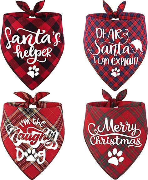 Christmas Pet Photos, Dog Bandana Diy, Bandana Diy, Cute Dog Accessories, Christmas Bandana, Christmas Dog Bandana, Puppy Bandana, Holiday Dog, Holiday Accessories