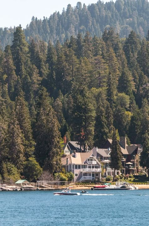 California Lake House, Lake Arrowhead Aesthetic, Lake Arrowhead Village, Village Witch, Lake Arrowhead California, Snow Valley, Lake Town, Mountain Biking Trails, Mt Olympus