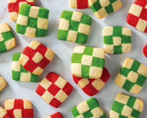 Christmas Checkerboard Cookies, Checkered Shortbread Cookies, Checkerboard Shortbread Cookies, Checker Cookies, Checkered Cookies, Gingham Cookies, Patterned Cookies, 60 Cookies, Funny Recipes