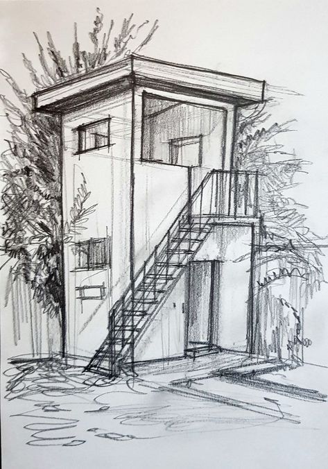 Pencil Art Drawings Buildings, Simple Pen Drawings Easy, Easy Building Drawings, Buildings Sketch Architecture, Croquis Architecture, Perspective Sketch, Architecture Drawing Sketchbooks, Perspective Drawing Architecture, Building Sketch