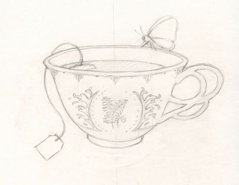 Teapot Tattoo, Tea Cup Drawing, Ephemeral Tattoo, Tea Tattoo, Teacup Tattoo, Cup Tattoo, Arte Indie, Tiger Moth, Vintage Tattoo