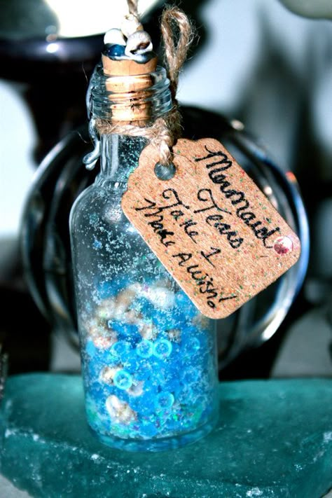 Mermaid Tears - Take 1 and Make A Wish Theme Harry Potter, Mermaid Stuff, Mermaid Tears, Real Mermaids, Mermaid Dreams, Mermaids And Mermen, Bottle Charms, Mermaid Life, Potion Bottle