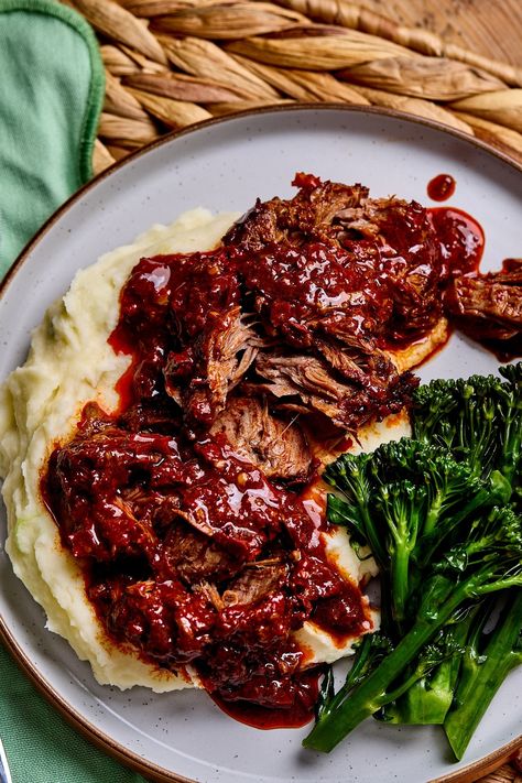 We love a good sausage and mash dish but this British pork cheeks recipe takes it to a whole new level. These harissa pork cheeks with potatoes are the ultimate Autumn dinner recipe. Tender, harissa, slow cooked pork but with all the work done for you! Find more pig cheeks recipes and pork cheeks recipes on our site!   #pulledpork #slowcookedpork #porkcheeks #pigcheeks #mash #mashedpotato #mashpotato #bangersandmash #autumnrecipe #autumnfood Pork Cheeks Recipe, Pig Cheeks, Butter Beans Recipe, Pork But, Sausage And Mash, Tostada Recipes, Pork Cheeks, Autumn Dinner, Dinner Party Dishes