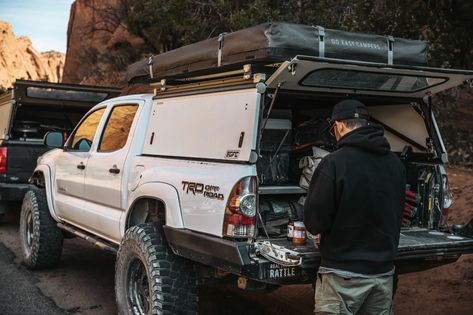 Tacoma Bed Cover, Tacoma Truck Camping, Toyota Tacoma Camping Truck Bed, Tacoma Work Truck, Tacoma Overland Ideas, Tacoma Truck Camper, Tacoma Overland Build, Tacoma Long Bed, Toyota Tacoma Camper Shell