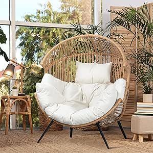 Papasan Chair Living Room, Flora Bedroom, Zen Balcony, Apartment Balcony Decor, Egg Chair Outdoor, Entertainment Lounge, Wicker Egg Chair, Colorful Outdoor Furniture, Wicker Patio Chairs