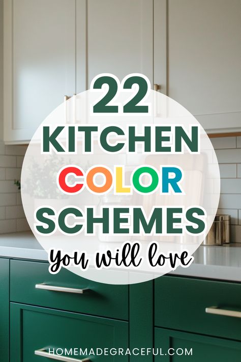 kitchen color schemes Kitchen Colour Blocking, Interior Kitchen Door Colors, Yellow Kitchen With Grey Cabinets, Kitchen Diner Decor Ideas Colour, Rustic Paint Colors Schemes Kitchen, Light Coloured Kitchen Ideas, Bright Kitchens Ideas, Navy Kitchen Colour Scheme, Bright Pantry Colors