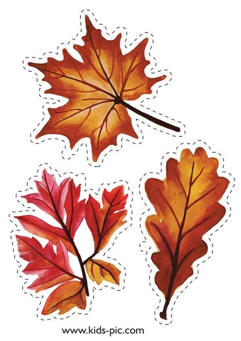 Free Printable Fall Leaves Templates | Kids-Pic.com Printable Fall Leaves, Leaves Template Free Printable, Leaf Printables, Fall Leaf Template, Leaves Printable, Printable Leaves, Leaf Template, Scrapbook Stickers Printable, Autumn Stickers