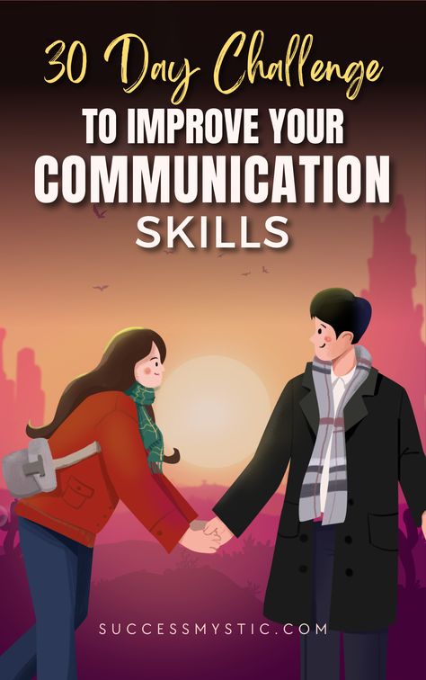 If you are looking to improve your communication skills then try thid 30 day communication challenge. 30 Day Communication Challenge, How To Develop Good Communication Skills, Develop Communication Skills, How To Improve Communication Skills At Work, How To Improve My Communication Skills, Learn To Communicate Better, Strong Communication Skills, Basic Communication Skills, Improve Communication Skills Activities