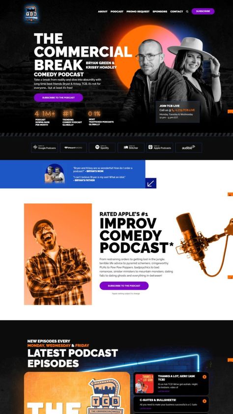 Conference Website Design Inspiration, Podcast Page Design, Podcast Web Design, Podcast Landing Page, Podcast Website Design Inspiration, Podcast Website Design, Website Design Landing Page, Musician Website, Website Agency