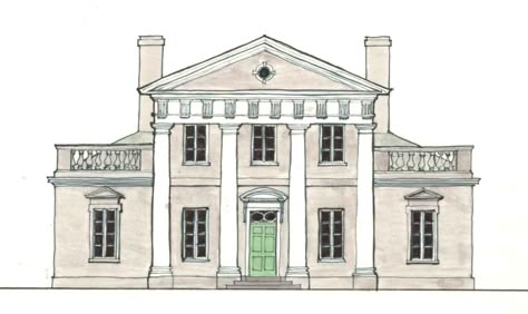 Eric Inman Daum | AIA, Architect Neoclassical Architecture Sketch, Neoclassical Architecture House, Architecture House Drawing, Neoclassicism Art, Neoclassic Architecture, Mansion Drawing, Neoclassical Painting, Mansion Plans, Neoclassical House