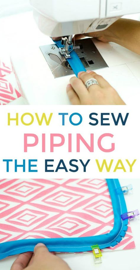 Sew Piping, Sewing Piping, Home Decor Recycled, Sewing Beginners, Recycled Diy, Projek Menjahit, Fat Quarter Projects, Easy Craft Ideas, Sewing Tips And Tricks