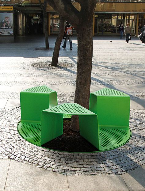 5 Creative Public Seating Ideas — The Design Response Tree Protection, Tree Grate, Urban Furniture Design, Parks Furniture, Public Space Design, Public Seating, Landscape Designs, Urban Furniture, Street Furniture