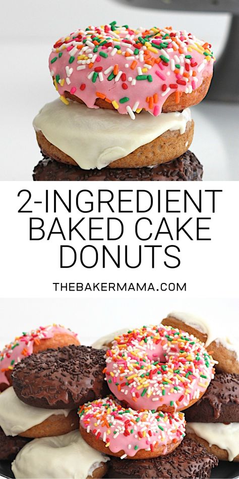 Cake Mix Donuts Recipe, Beignets Cuits, Cake Mix Donuts, Cake Donuts Recipe, Doughnut Recipe Easy, Easy Donut Recipe, Baked Donut, Easy Donuts, Homemade Donuts Recipe