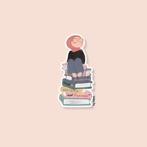 Faceless Islamic Hijabi on Books | Book Stack Hijabi | Cute Muslim Sticker | Islamic Laptop Sticker | Vinyl Sticker | Waterproof https://bylubna.etsy.com/listing/1716797433 Quran Stickers, Muslim Stickers, Islamic Stickers, Sticker Design Inspiration, Laptop Design, Islamic Cartoon, Wooden Accessories, Book Stack, Arabic Books