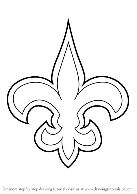 to Draw New Orleans Saints Logo ... Louisiana Drawings, Saints Symbol Tattoo, New Orleans Sketch, New Orleans Tattoo, Saint Tattoo, New Orleans Saints Shirts, Drawings With Meaning, Cajun French, Coloring Mask