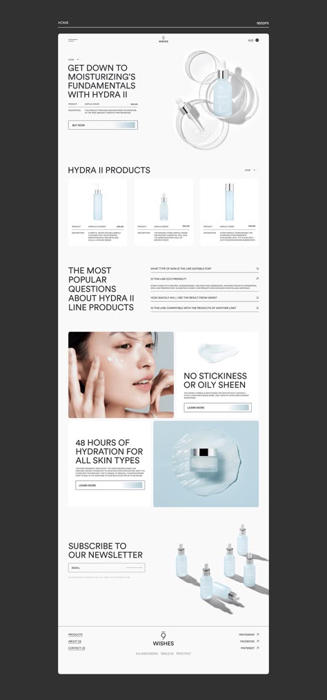 Blog Section Web Design, Skincare Website Design Layout, Korean Cosmetic, Skin Care Website, Cosmetic Brochure, Skincare Website Design Inspiration, E Commerce Design, Cosmetic Website, Product Page Web Design