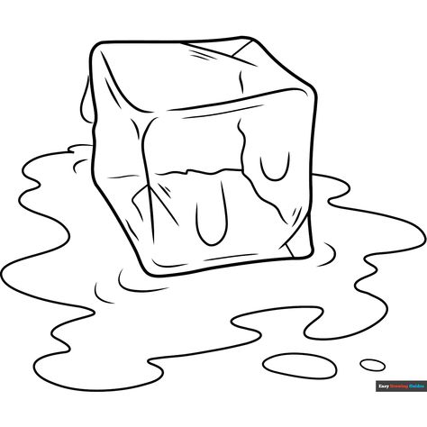 Free Ice Cube Coloring Page for Kids Ice Cube Drawing, Ice Drawing, Popular Cartoon Characters, Free Printable Coloring Sheets, Easy Drawing Guides, Drawing Guides, How To Draw Animals, Draw Animals, Printable Coloring Sheets