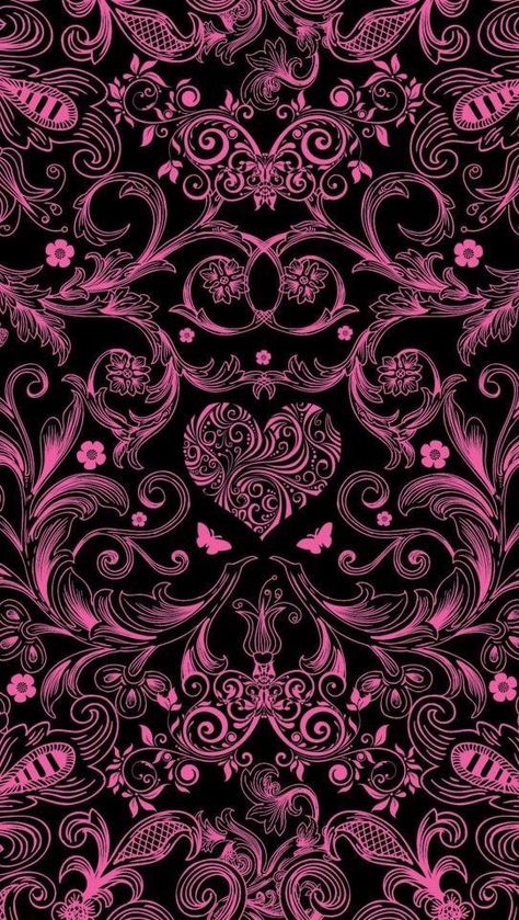 Y2k Wallpaper, Black And Pink, Pink Wallpaper, Flowers, Pink, Black