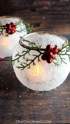 DIY Snowy Frosted Candle Holders- beautiful christmas candle votives to make. Dollar tree craft! Xmas diy project. Christmas craft to make. Easy home decor. #christmas #snow #snowcrafts #candleholder #diy #craft #diycraft #diprojects #christmascrafts #christmasdecor #homedecor #craftymorning Frosted Candle Holders, Frosted Candles, Candle Votives, Jul Diy, Christmas Crafts For Adults, Tree Craft, Christmas Crafts To Make, Christmas Tree Decorations Diy, Diy Candle Holders