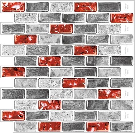 WalDecoo Marble Peel and Stick Backsplash for Kitchen, 10-Sheet Stick on Backsplash for Bathroom, Large Self-Adhesive Kitchen Backsplash, Red Marble Look Decorative Tiles（12"×12"） : Amazon.ca: Tools & Home Improvement Stick Diy Decor, Backsplash For Bathroom, Peel And Stick Mosaic Tile, Stick On Backsplash, Kitchen Backsplash Peel And Stick, Red Backsplash, 3d Mosaic, 3d Wall Decals, Bathroom Large