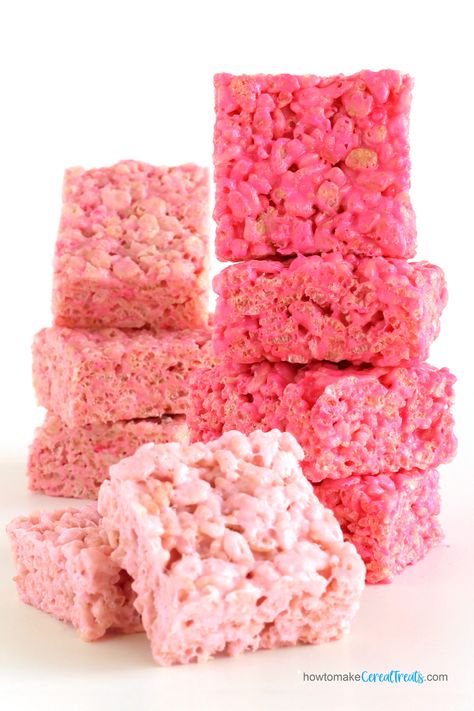 pink rice krispie treats Pink Rice Krispie Treats, Pink Party Snacks, Pink Party Foods, Barbie Birthday Party Ideas, Mean Girls Party, Pink Rice, Pink Snacks, Pink Treats, Pink Desserts