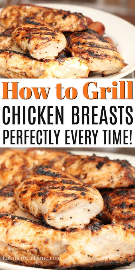 How To Grill Chicken, Grilled Chicken Breast Recipes, Best Chicken Marinade, Grilling Recipes Sides, Bbq Chicken Breast, Grill Chicken, Summer Grilling Recipes, Tater Tots, Marinade Recipes