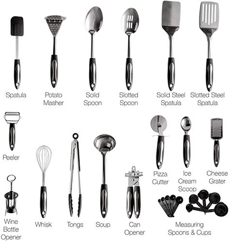 Cooking Equipment Kitchen Tools, Kitchen Utensils List, New Apartment Essentials, Safe Cookware, Kitchen Essentials List, Safest Cookware, Stainless Steel Kitchen Utensils, Kitchen Guide, Culinary Techniques