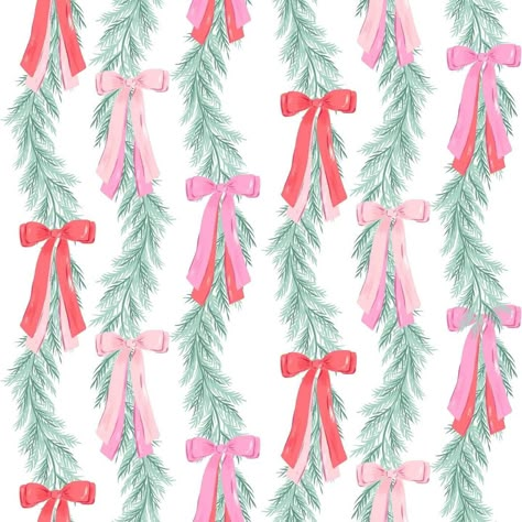 Krissy Mastoras | One of my all time favorite Christmas patterns, it’s just so dreamy and I can’t wait to see all the fun things it becomes! #bows... | Instagram Christmas Wallpaper Iphone Cute, Christmas Papers, Christmas Wallpaper Backgrounds, Christmas Aesthetic Wallpaper, Xmas Wallpaper, Pink Xmas, Preppy Christmas, Instagram Illustration, Cute Christmas Wallpaper