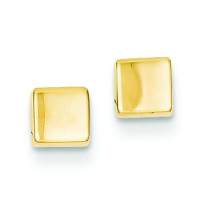 14K Yellow Gold Square Stud Earrings Ear Jewelry My Highest Self, Popular Earrings, Jewelry To Buy, Square Stud Earrings, Chunky Earrings, Yellow Gold Earrings, Heart Dangle Earrings, Square Earrings Studs, Square Stud