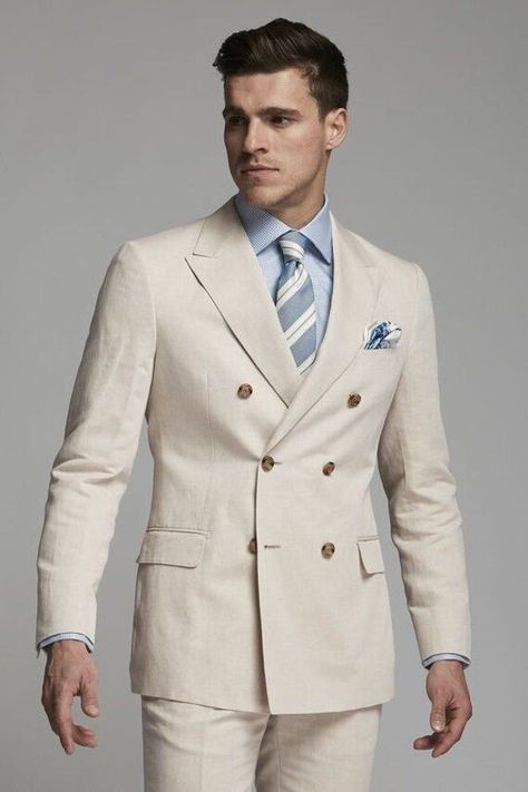 Stylish Suits For Men, Linen Suits For Men, Men Prom, Bespoke Suits, Cream Coat, Classy Suits, Beige Suits, Stylish Suit, Mens Fashion Smart