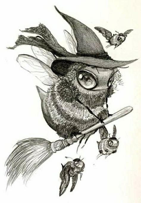 Movie Character Drawings, Bee Witch, Fairy Sleeve, Bumblebee Movie, Witch Tattoo, Beautiful Horse Pictures, Drawing Tutorial Face, Bff Tattoos, Character Drawings