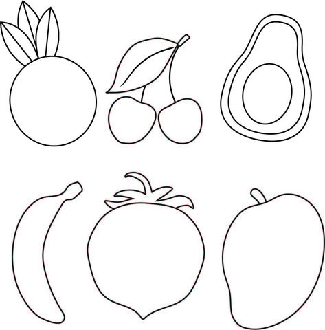 Fruit Template Printable Fruit Templates Free Printable, Fruits Template, Esl Projects, Fruit Template, Pta Activities, Fruit Collage, Fruit Shapes, Fruits And Vegetables Pictures, Fruit Coloring