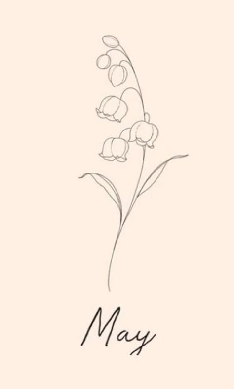 Valley Of Lilies, May Lilly Flower Tattoo, Lily Of The Valley Tattoo Small Simple, Fineline Lily Of The Valley Tattoo, Line Art Lily Of The Valley, Lilly Of The Valley Tattoo Behind Ear, Linnea Flower Drawing, Lily Or The Valley Tattoo, Fine Line Hawthorn Tattoo