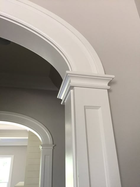 Wardrobe Door Design Modern, Archway Molding, Arch Opening, Archways In Homes, Arched Interior Doors, Archway Decor, Column Detail, Arched Opening, Arched Interior